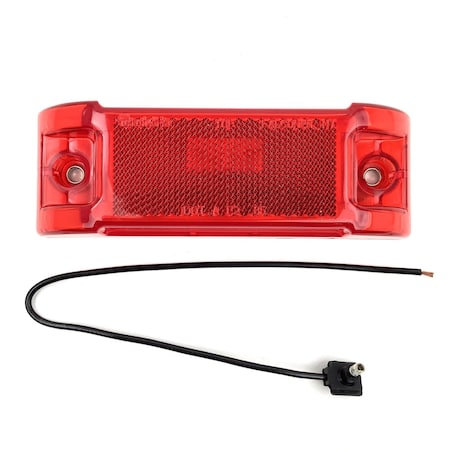 Truck-Lite Super 21, Incandescent, Red Rectangular, 1 Bulb, Marker Clearance Light, P2, 2 Screw 21002R3
